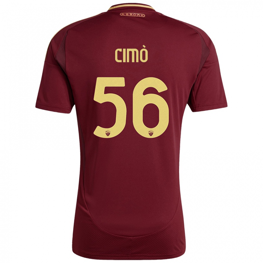 Criança Camisola Giada Cimò #56 Ouro Castanho Vermelho Principal 2024/25 Camisa