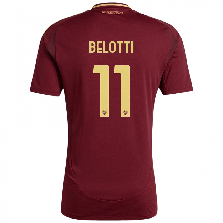 Criança Camisola Andrea Belotti #11 Ouro Castanho Vermelho Principal 2024/25 Camisa