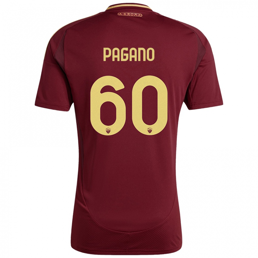 Criança Camisola Riccardo Pagano #60 Ouro Castanho Vermelho Principal 2024/25 Camisa