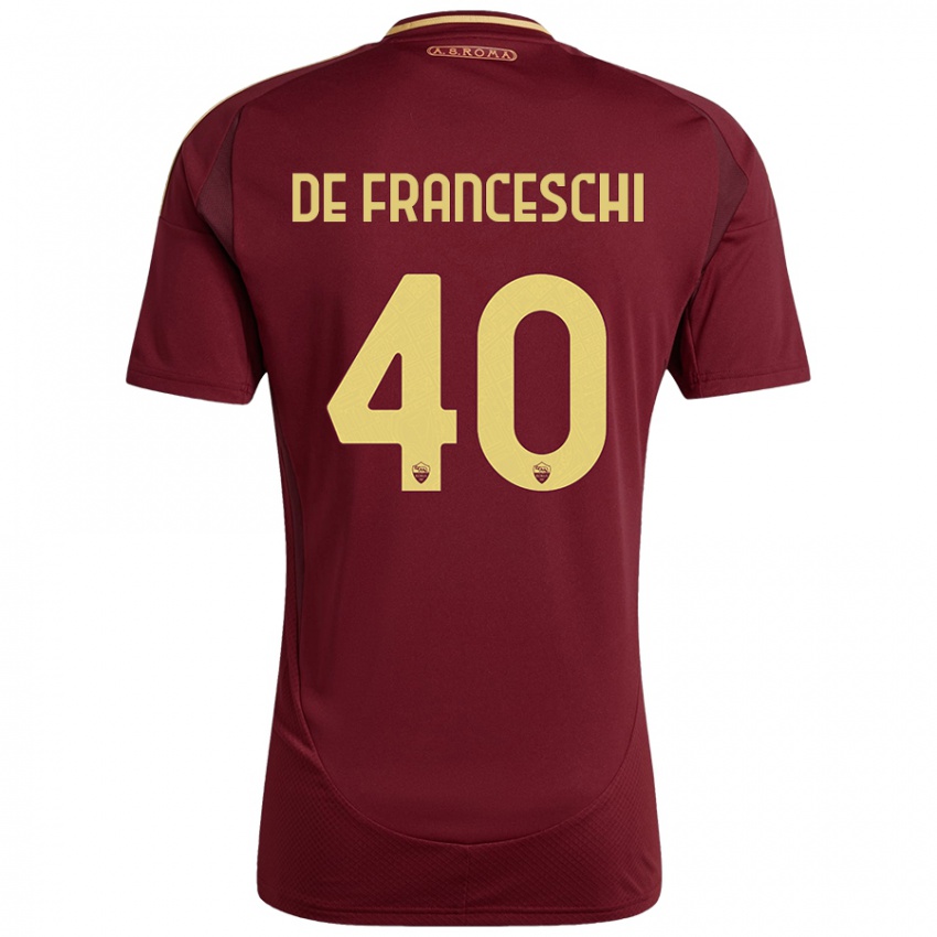 Criança Camisola Leonardo De Franceschi #40 Ouro Castanho Vermelho Principal 2024/25 Camisa