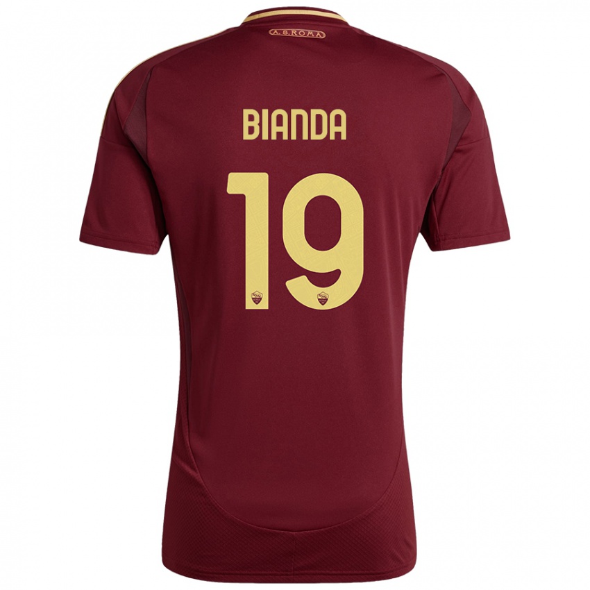 Criança Camisola William Bianda #19 Ouro Castanho Vermelho Principal 2024/25 Camisa