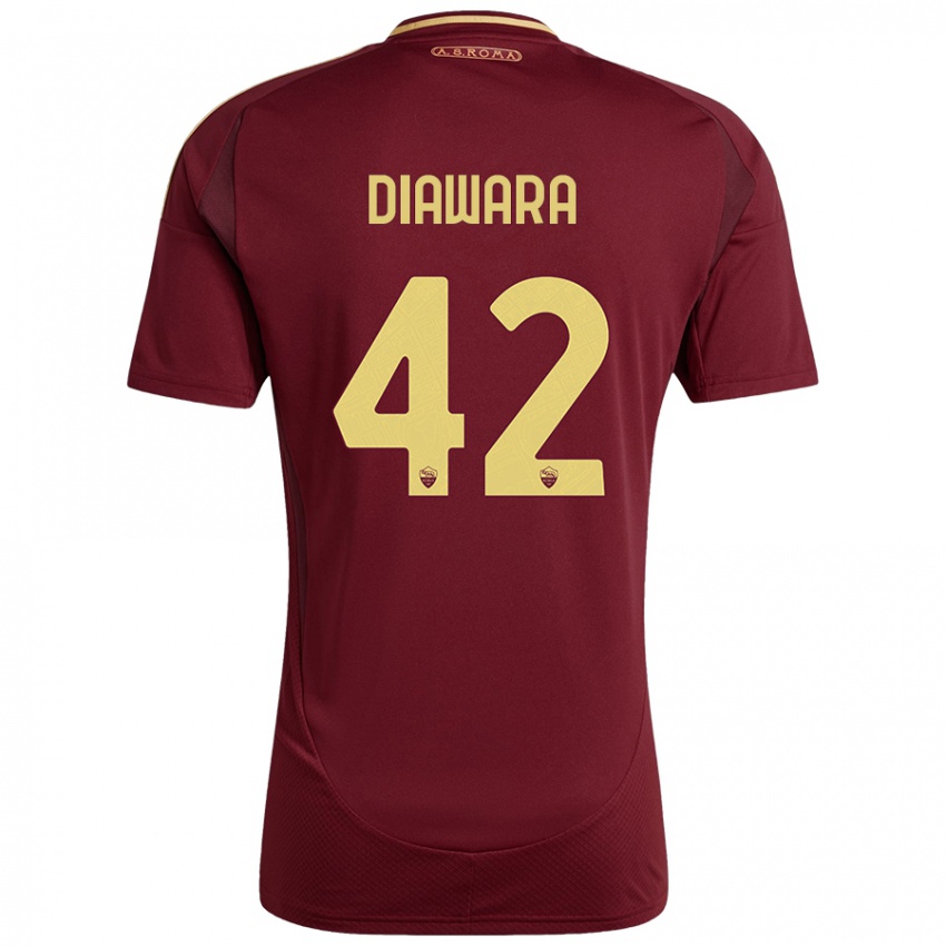 Criança Camisola Amadou Diawara #42 Ouro Castanho Vermelho Principal 2024/25 Camisa