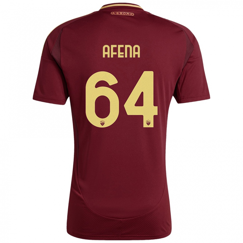 Criança Camisola Felix Afena-Gyan #64 Ouro Castanho Vermelho Principal 2024/25 Camisa