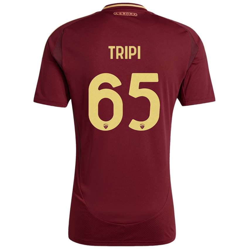 Criança Camisola Filippo Tripi #65 Ouro Castanho Vermelho Principal 2024/25 Camisa