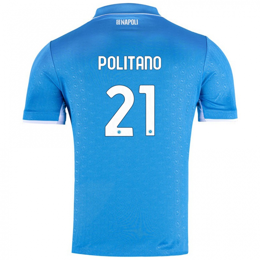 Criança Camisola Matteo Politano #21 Celeiro Azul Principal 2024/25 Camisa