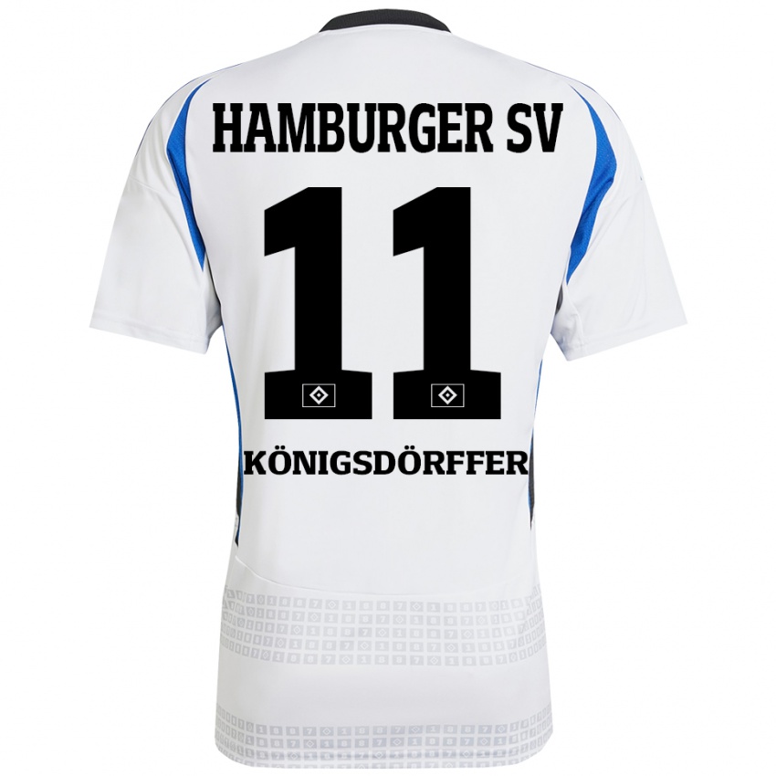 Criança Camisola Ransford Königsdörffer #11 Azul Branco Principal 2024/25 Camisa