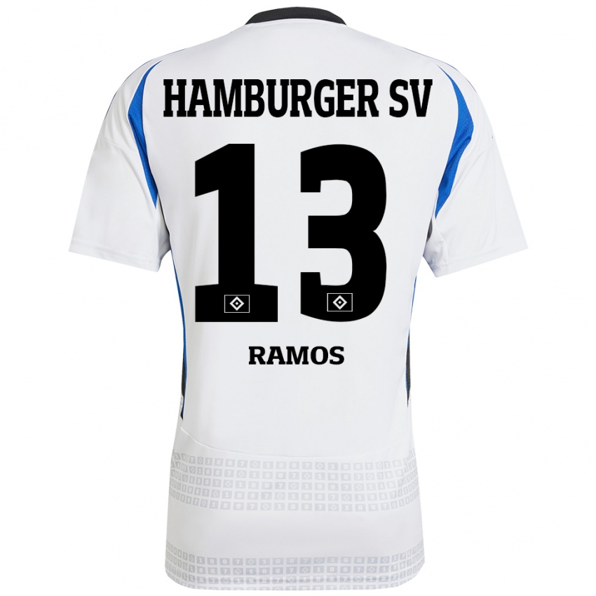 Criança Camisola Guilherme Ramos #13 Azul Branco Principal 2024/25 Camisa