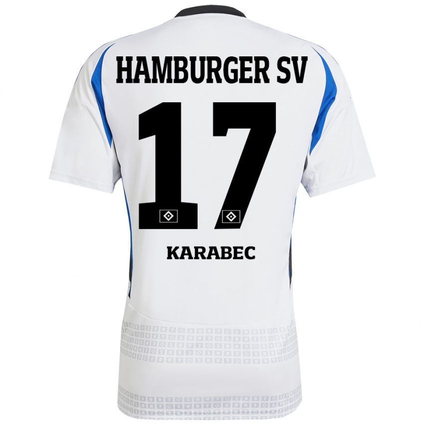 Criança Camisola Adam Karabec #17 Azul Branco Principal 2024/25 Camisa