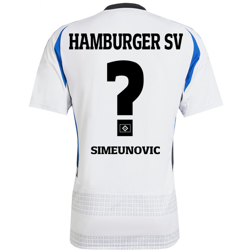 Criança Camisola Denis Simeunovic #0 Azul Branco Principal 2024/25 Camisa