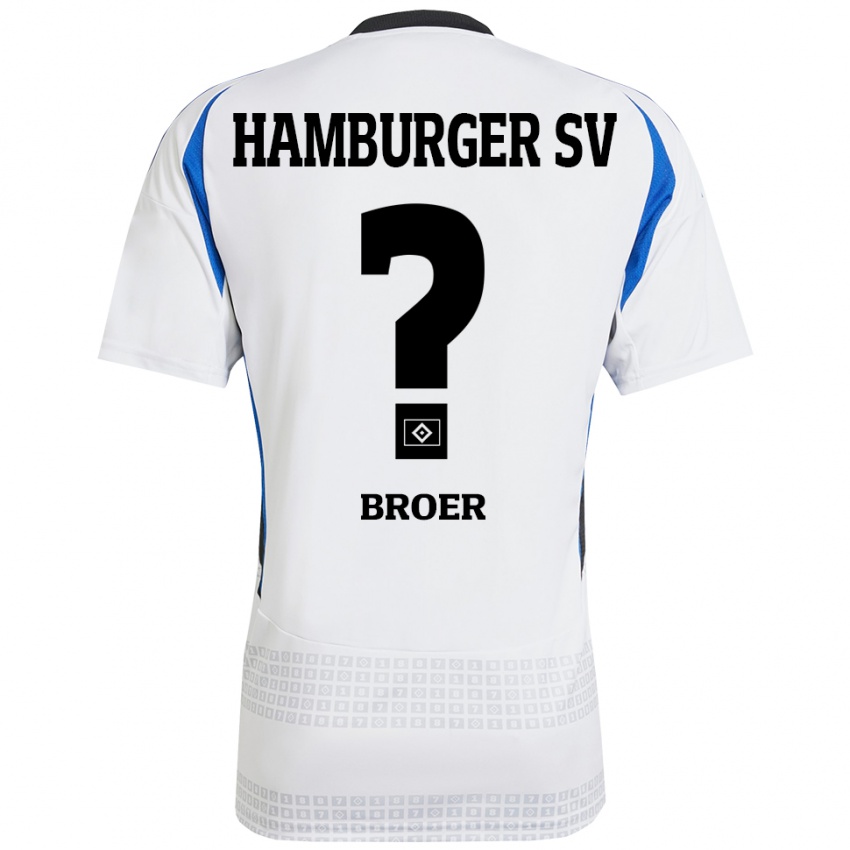 Criança Camisola Yannick Tim Bröer #0 Azul Branco Principal 2024/25 Camisa