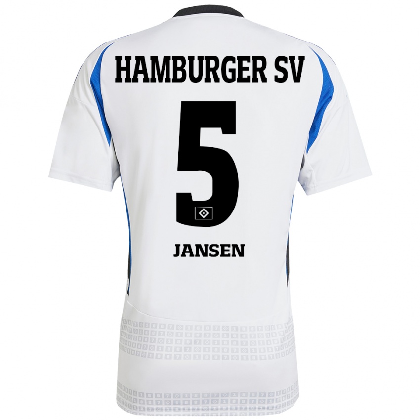 Criança Camisola Marcell Jansen #5 Azul Branco Principal 2024/25 Camisa