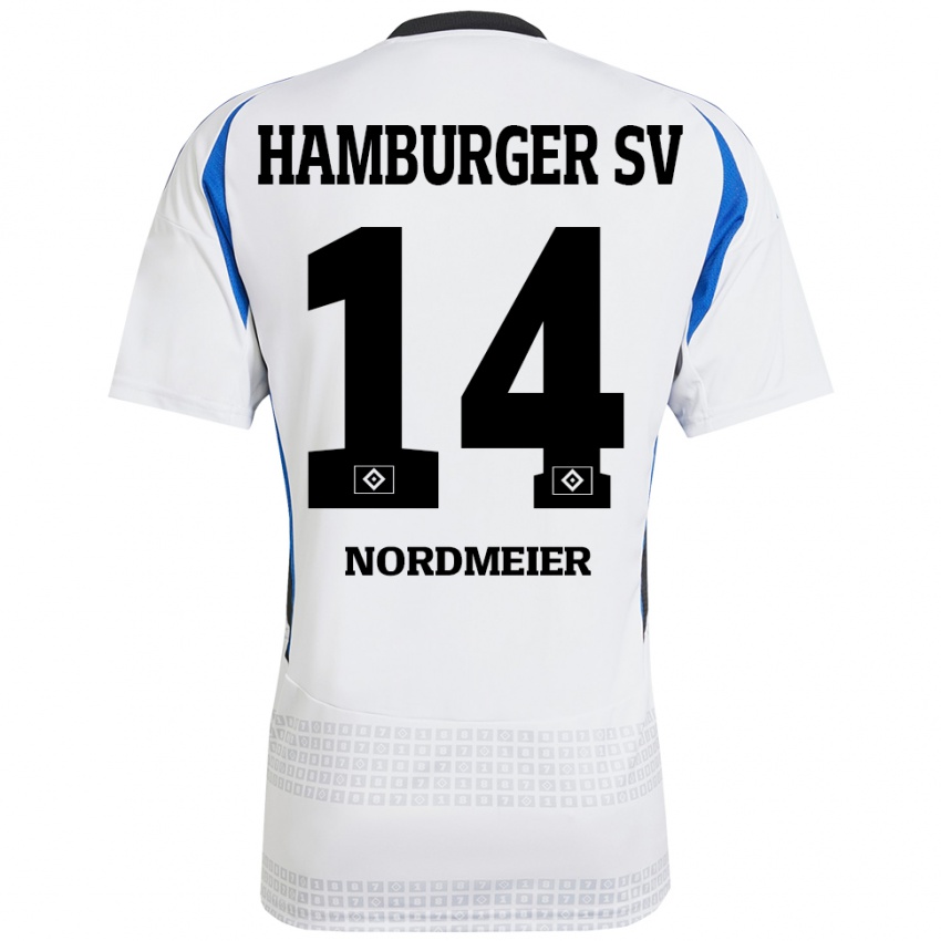 Criança Camisola Quentin Nordmeier #14 Azul Branco Principal 2024/25 Camisa