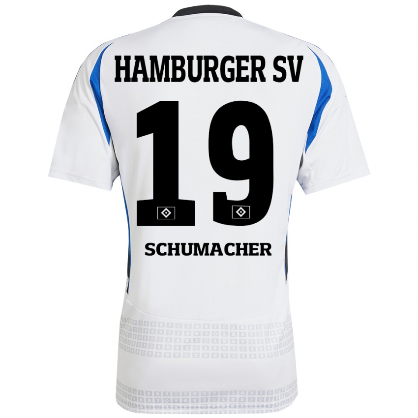 Criança Camisola Lukas Schumacher #19 Azul Branco Principal 2024/25 Camisa