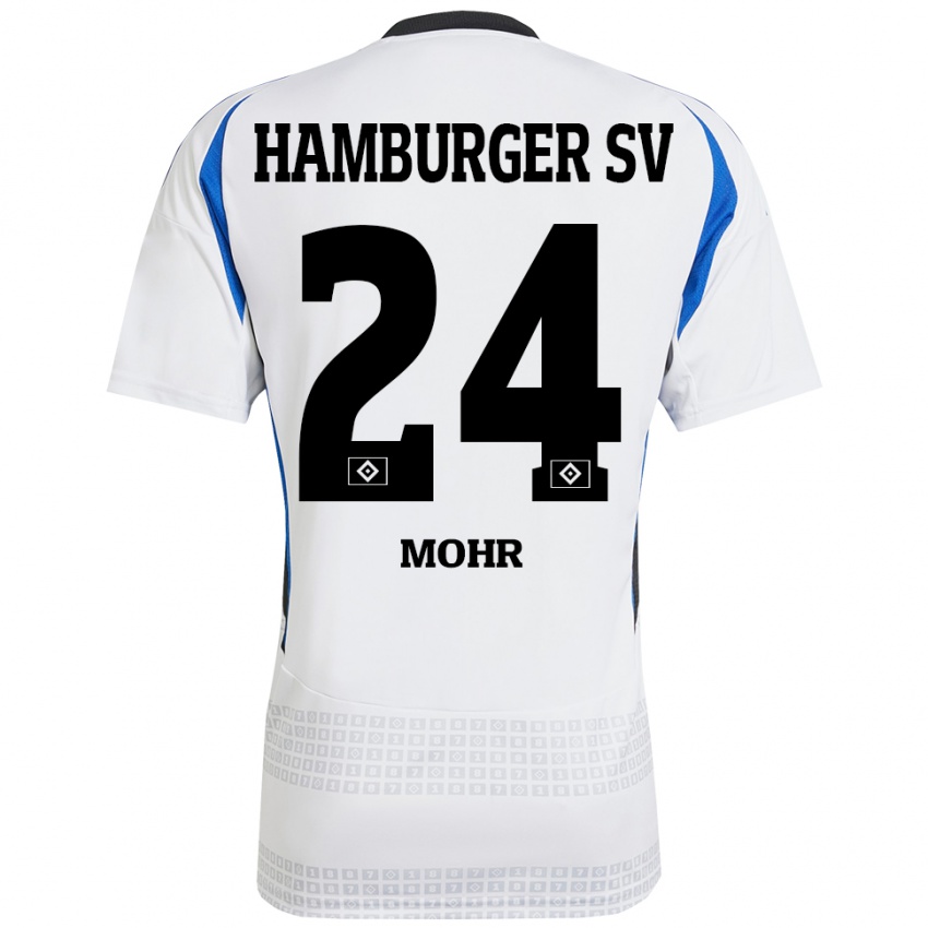 Criança Camisola Jannik Mohr #24 Azul Branco Principal 2024/25 Camisa