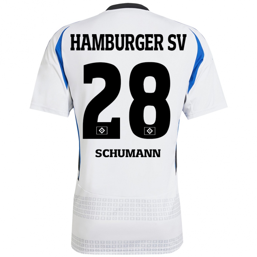 Criança Camisola Henri Maximilian Schümann #28 Azul Branco Principal 2024/25 Camisa