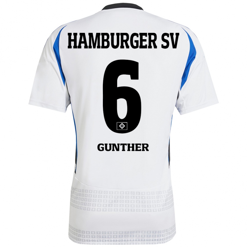 Criança Camisola Hannah Günther #6 Azul Branco Principal 2024/25 Camisa