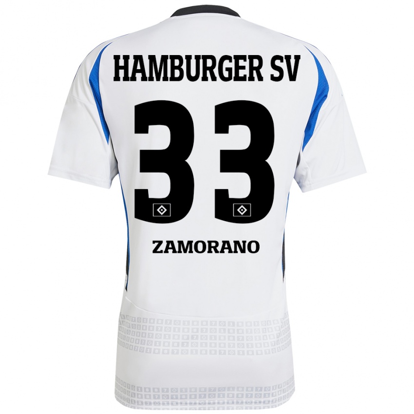 Criança Camisola Jolina Zamorano #33 Azul Branco Principal 2024/25 Camisa