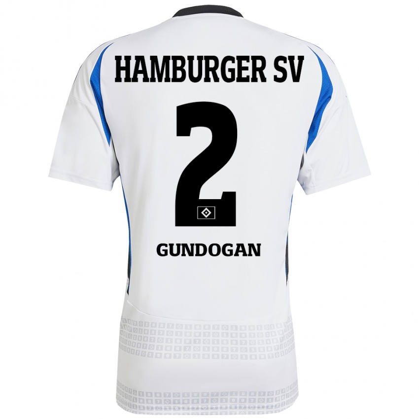 Criança Camisola Haci Gündogan #2 Azul Branco Principal 2024/25 Camisa