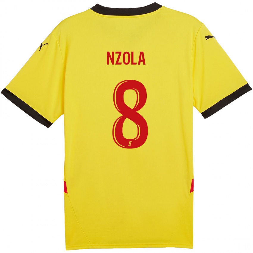 Criança Camisola M'bala Nzola #8 Vermelho Amarelo Principal 2024/25 Camisa