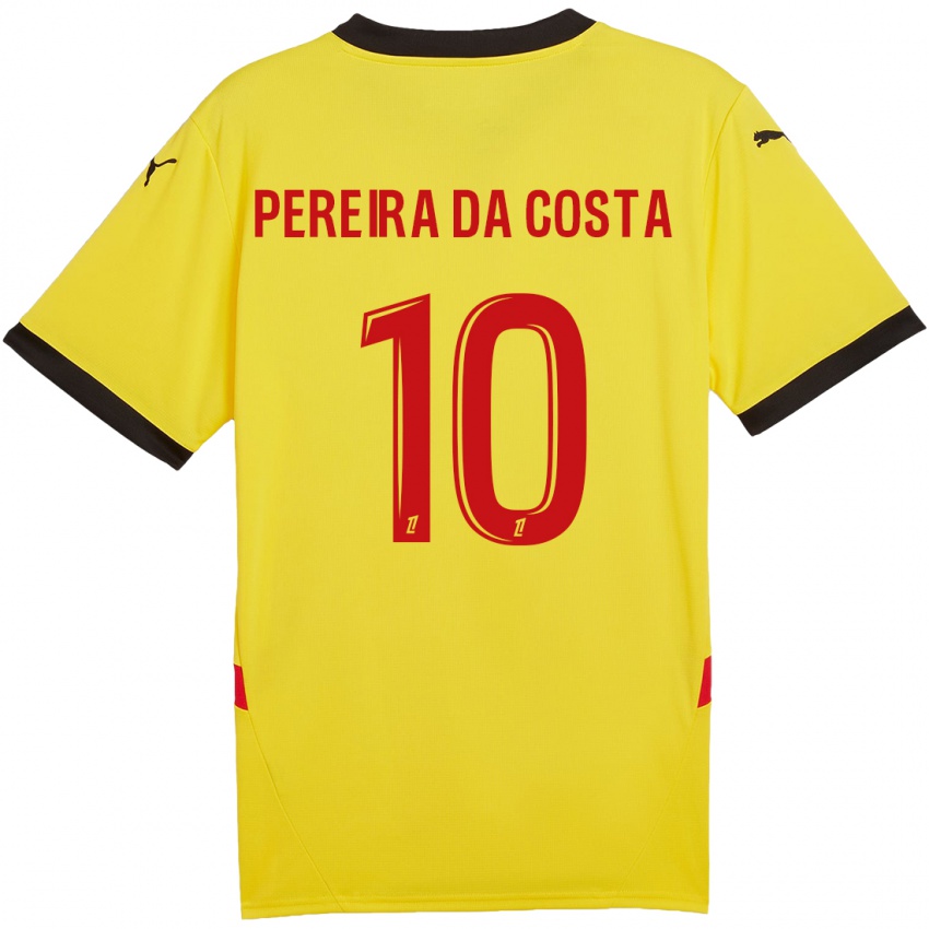 Criança Camisola David Pereira Da Costa #10 Vermelho Amarelo Principal 2024/25 Camisa