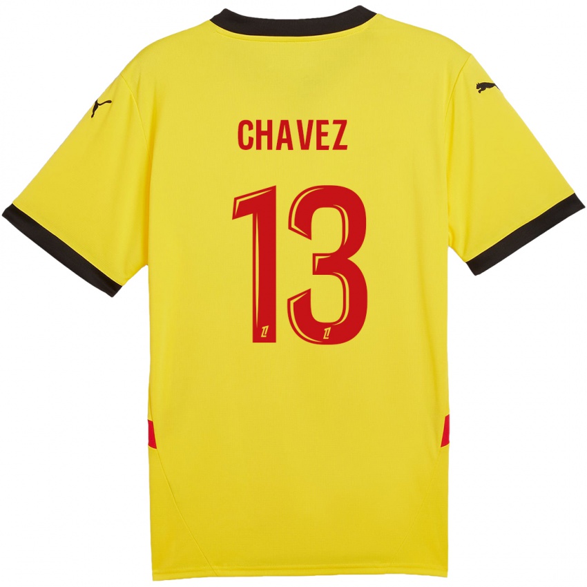 Criança Camisola Jhoanner Chávez #13 Vermelho Amarelo Principal 2024/25 Camisa