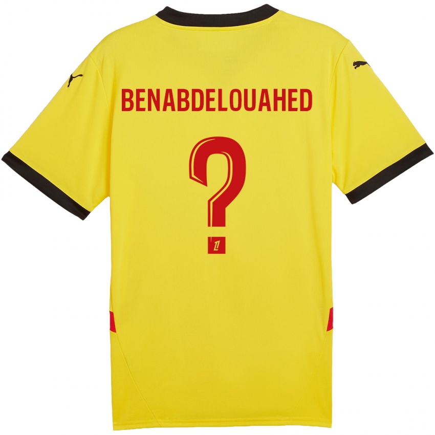 Criança Camisola Kaïs Benabdelouahed #0 Vermelho Amarelo Principal 2024/25 Camisa