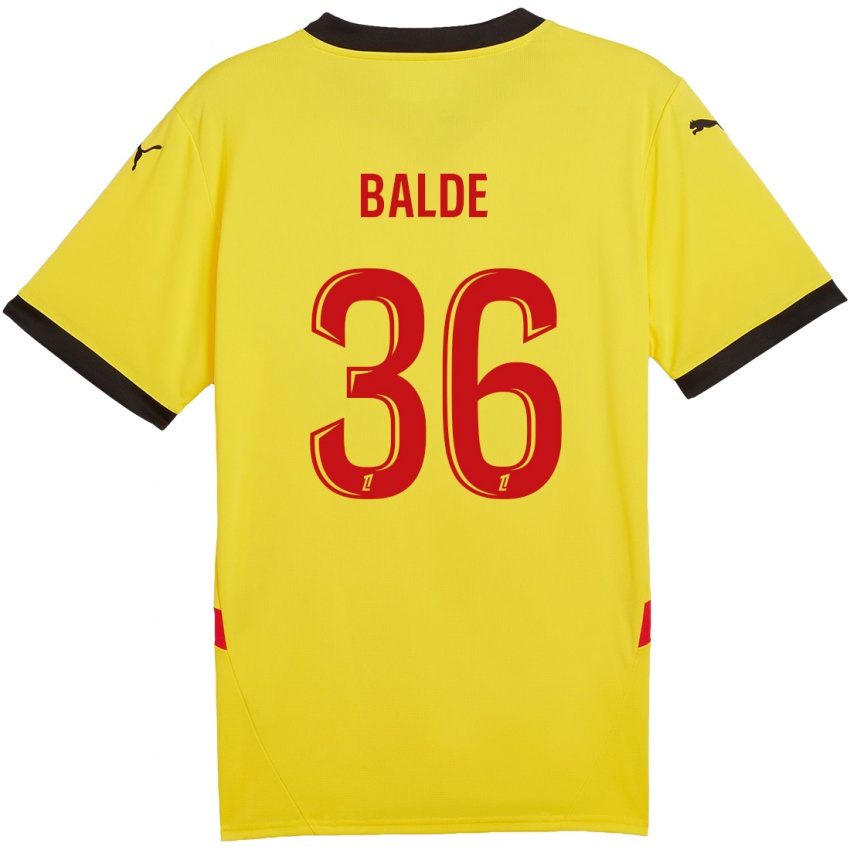 Criança Camisola Ibrahima Baldé #36 Vermelho Amarelo Principal 2024/25 Camisa