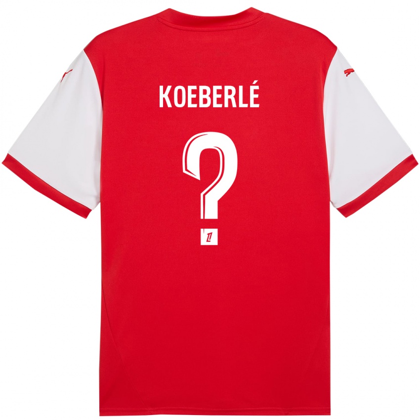 Criança Camisola Samuel Koeberlé #0 Branco Vermelho Principal 2024/25 Camisa