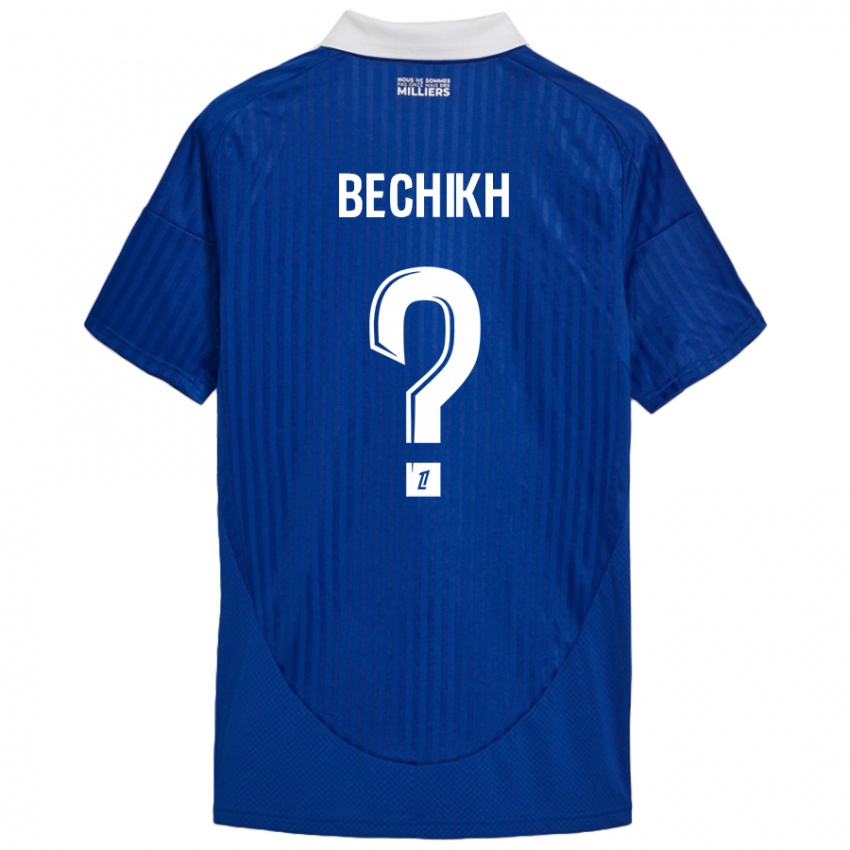 Criança Camisola Mohamed Bechikh #0 Branco Azul Principal 2024/25 Camisa