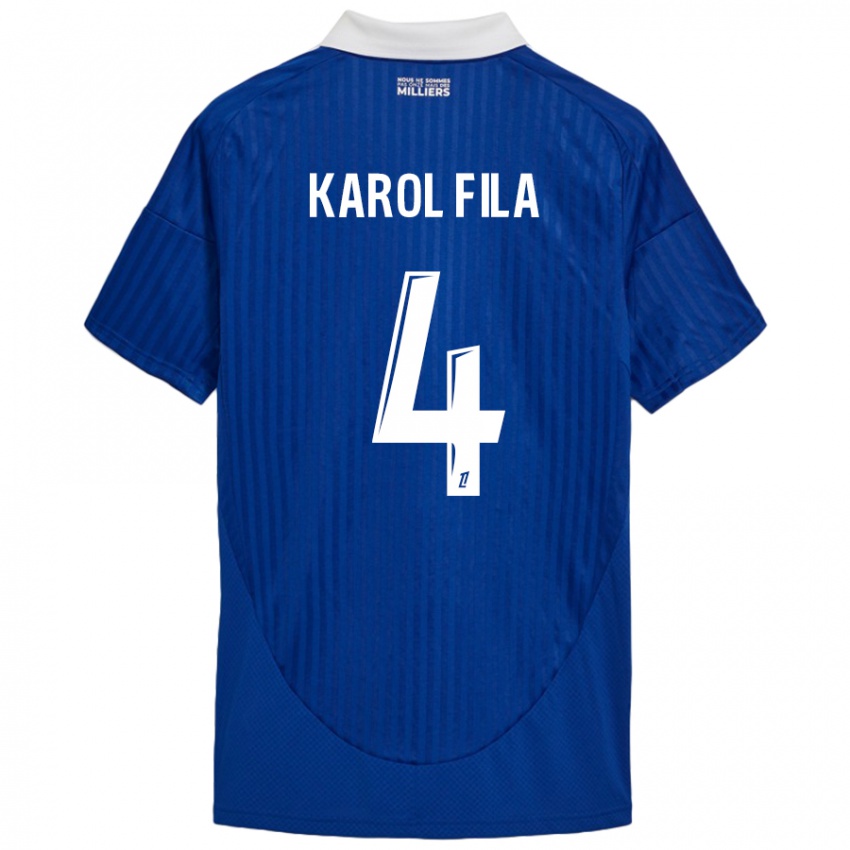 Criança Camisola Karol Fila #4 Branco Azul Principal 2024/25 Camisa