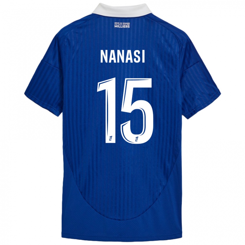 Criança Camisola Sebastian Nanasi #15 Branco Azul Principal 2024/25 Camisa