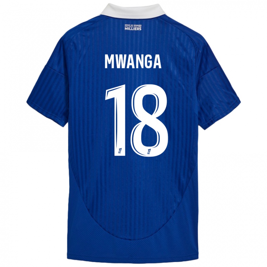 Criança Camisola Junior Mwanga #18 Branco Azul Principal 2024/25 Camisa