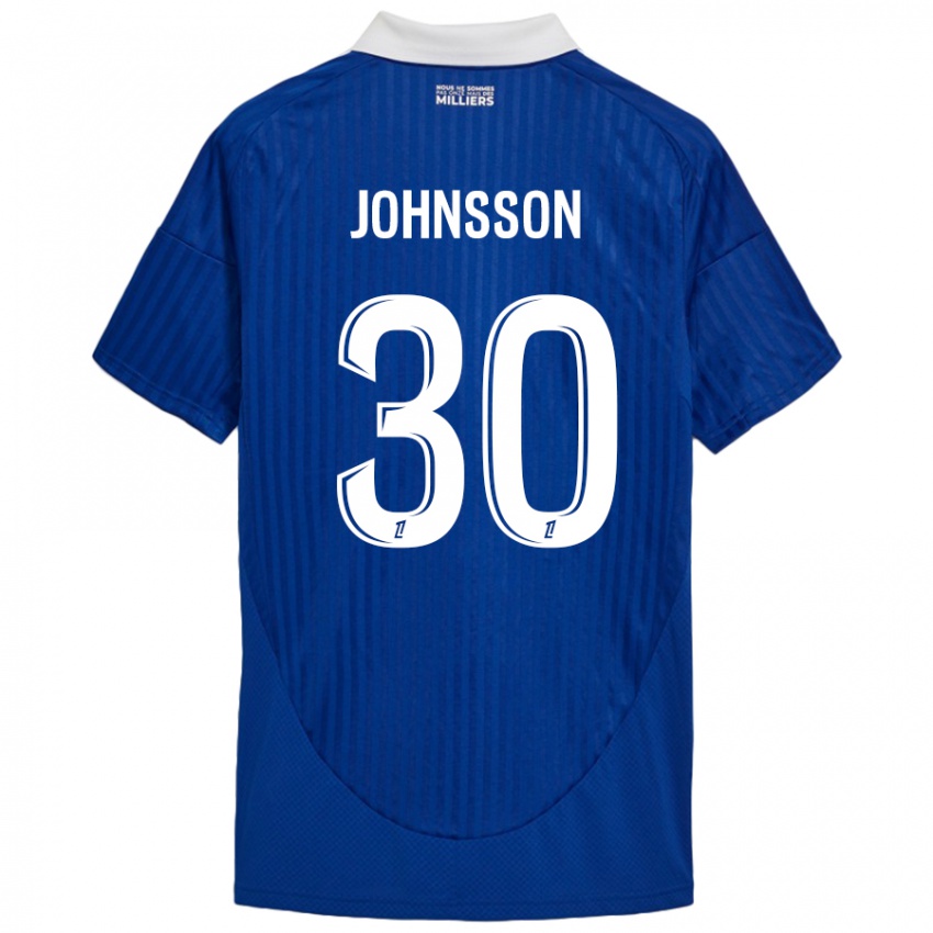 Criança Camisola Karl-Johan Johnsson #30 Branco Azul Principal 2024/25 Camisa