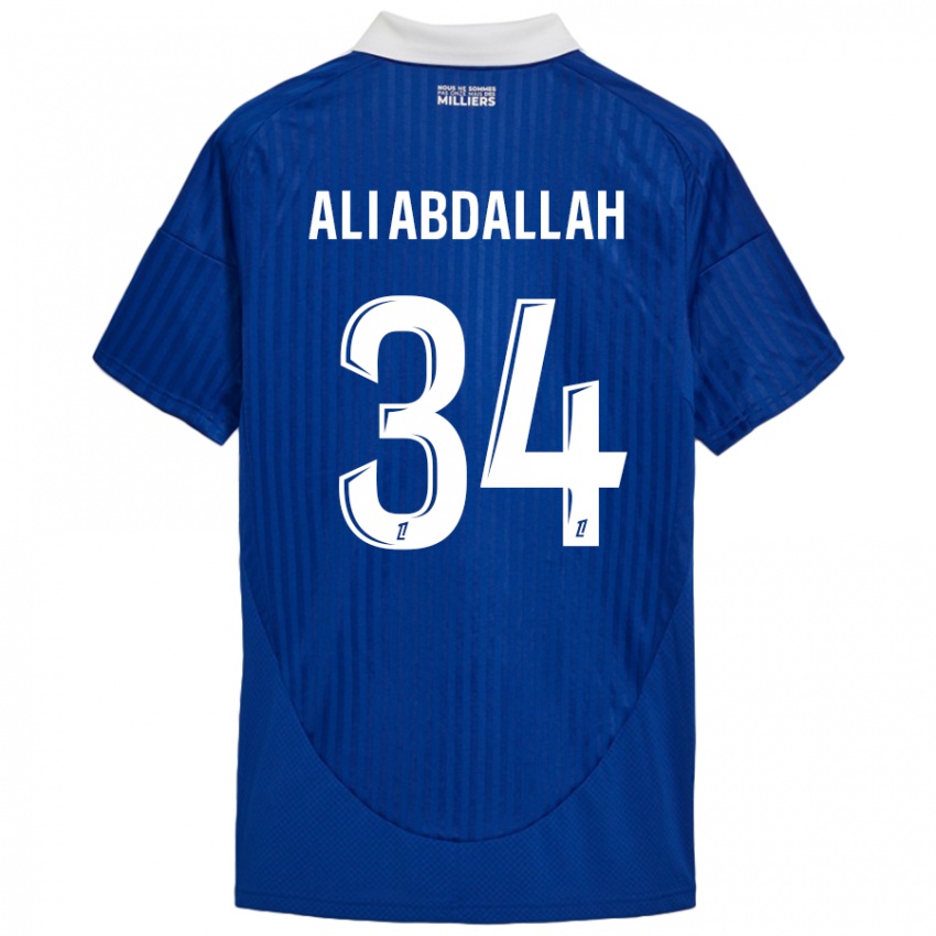 Criança Camisola Aboubacar Ali Abdallah #34 Branco Azul Principal 2024/25 Camisa