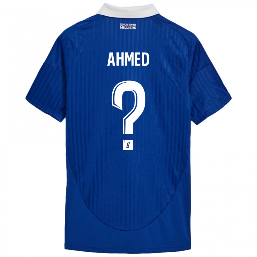 Criança Camisola Aymeric Ahmed #0 Branco Azul Principal 2024/25 Camisa