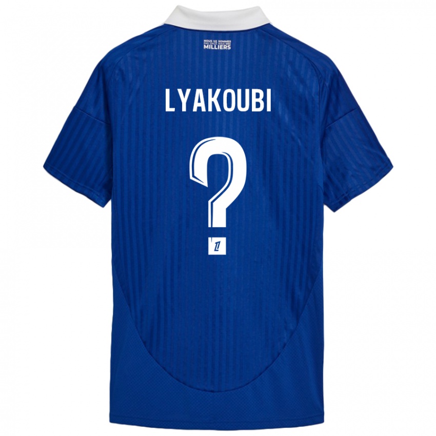 Criança Camisola Oussama Lyakoubi #0 Branco Azul Principal 2024/25 Camisa