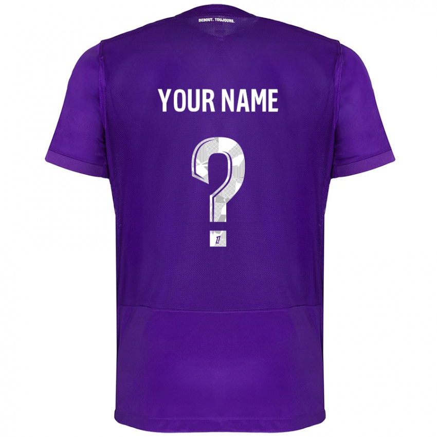 Criança Camisola Seu Nome #0 Branco Roxo Principal 2024/25 Camisa