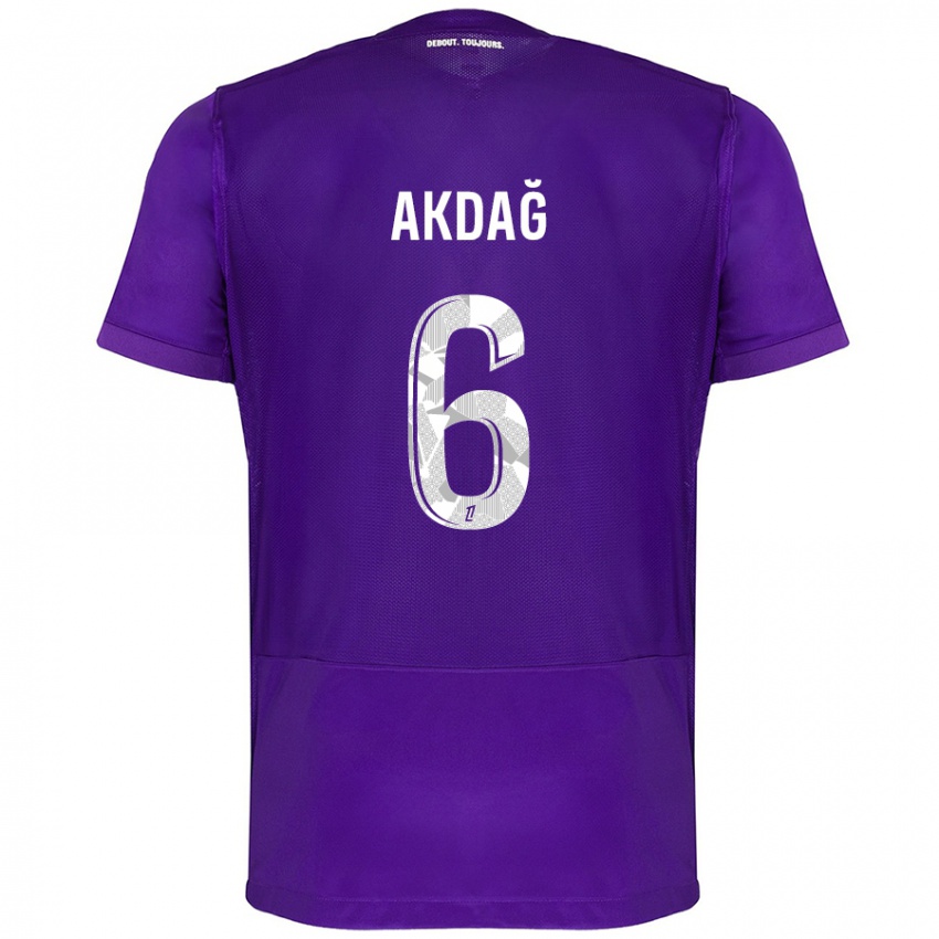 Criança Camisola Ümit Akdağ #6 Branco Roxo Principal 2024/25 Camisa