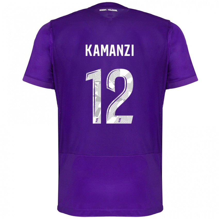 Criança Camisola Warren Kamanzi #12 Branco Roxo Principal 2024/25 Camisa