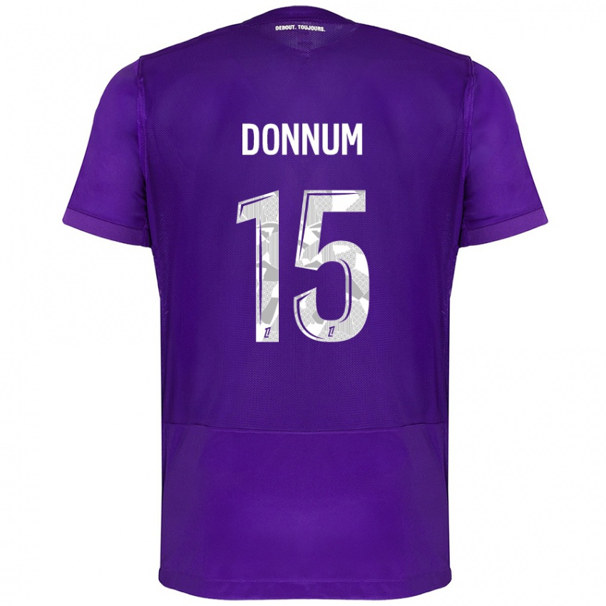 Criança Camisola Aron Dønnum #15 Branco Roxo Principal 2024/25 Camisa