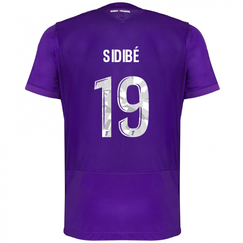 Criança Camisola Djibril Sidibé #19 Branco Roxo Principal 2024/25 Camisa