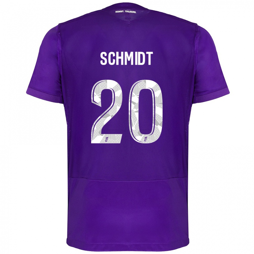 Criança Camisola Niklas Schmidt #20 Branco Roxo Principal 2024/25 Camisa