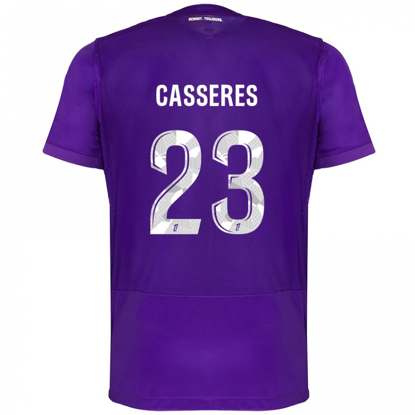 Criança Camisola Cristian Cásseres Jr. #23 Branco Roxo Principal 2024/25 Camisa