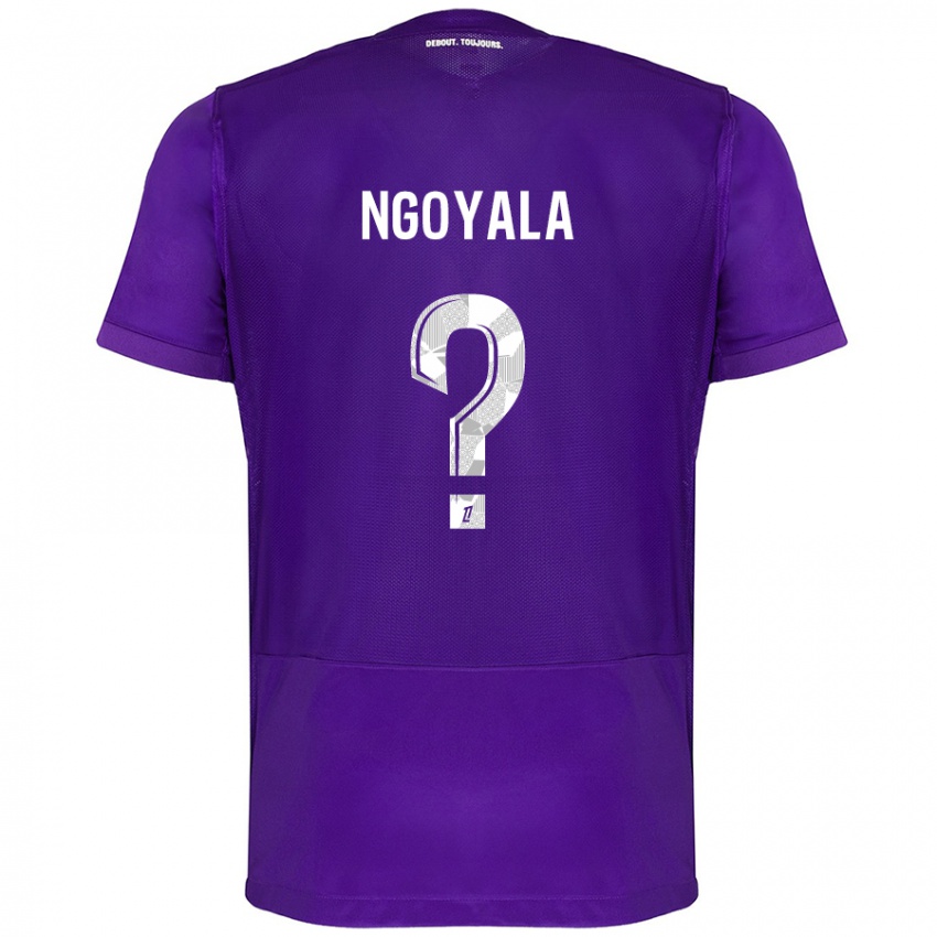 Criança Camisola Frédéric Efuele Ngoyala #0 Branco Roxo Principal 2024/25 Camisa