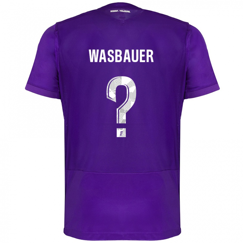 Criança Camisola Nicolas Wasbauer #0 Branco Roxo Principal 2024/25 Camisa