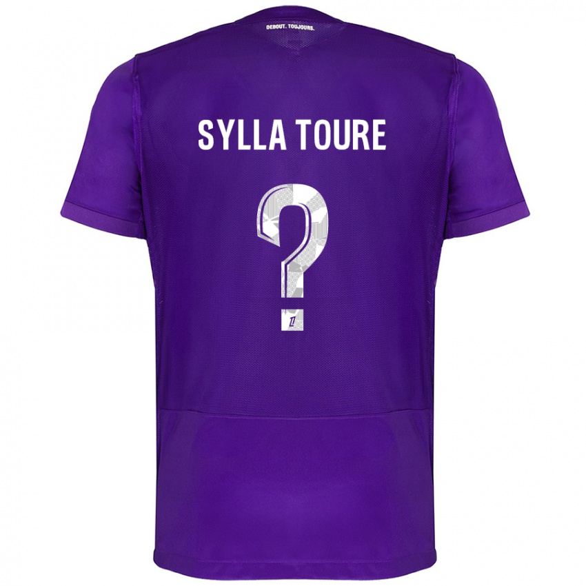 Criança Camisola Ismael Sylla Touré #0 Branco Roxo Principal 2024/25 Camisa