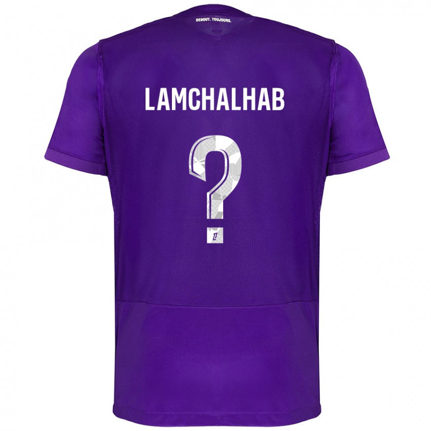 Criança Camisola Merwan Lamchalhab #0 Branco Roxo Principal 2024/25 Camisa