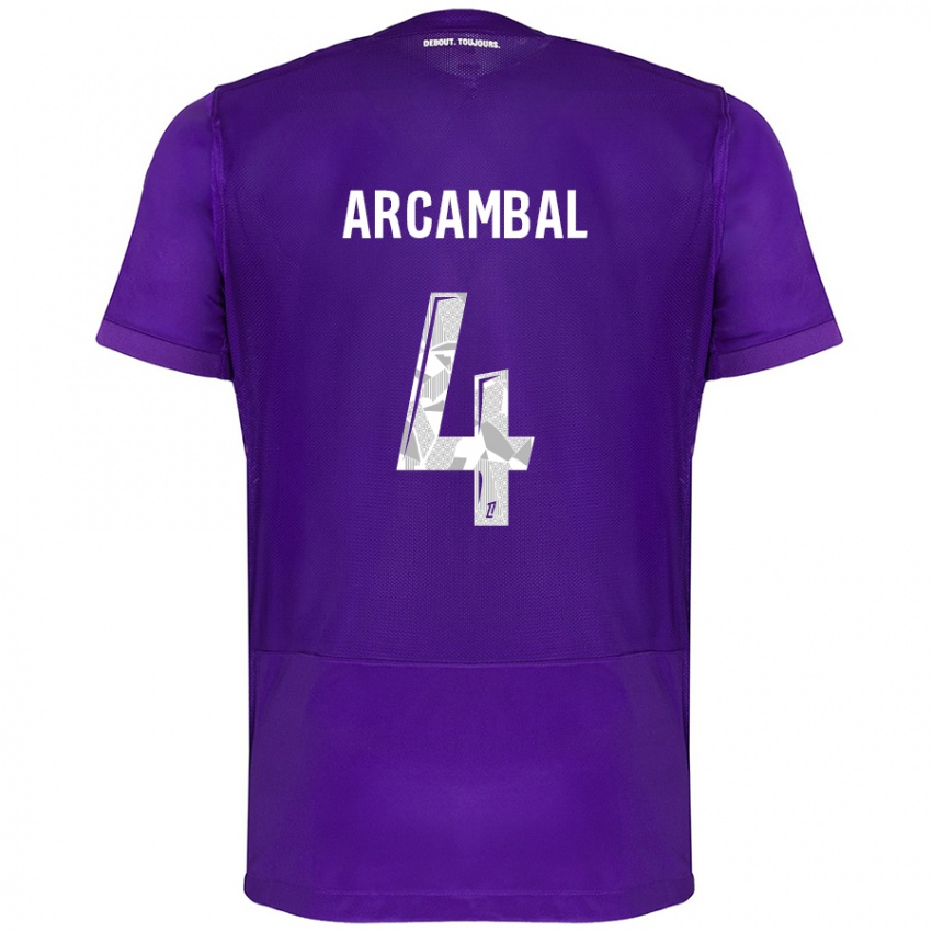 Criança Camisola Anais Arcambal #4 Branco Roxo Principal 2024/25 Camisa