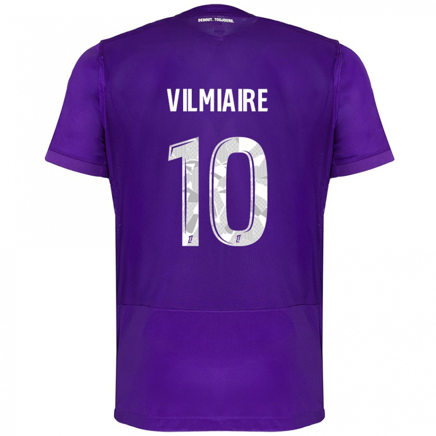 Criança Camisola Kelly Vilmiaire #10 Branco Roxo Principal 2024/25 Camisa