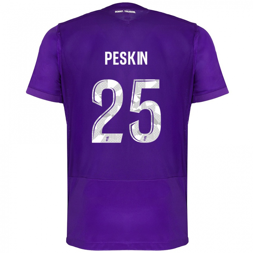 Criança Camisola Kelso Peskin #25 Branco Roxo Principal 2024/25 Camisa